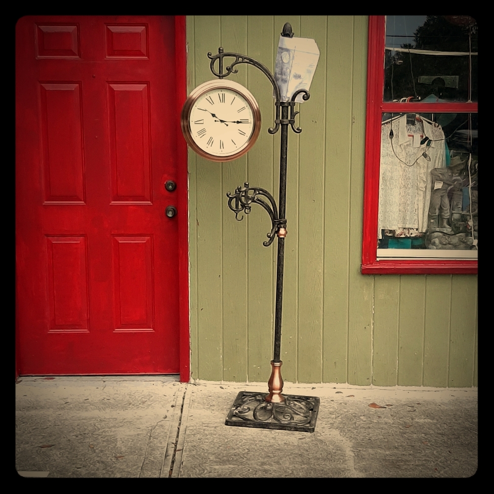 An outdoor clock